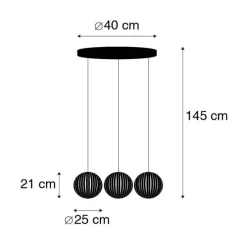 Moderne Hängelampe schwarz 3-flammig - Zoë