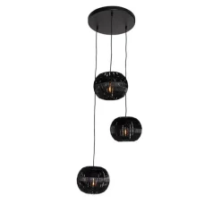 Moderne Hängelampe schwarz 3-flammig - Zoë