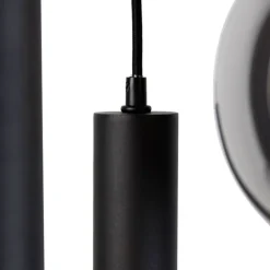 Moderne Hängelampe schwarz mit Rauchglas 3-flammig - Clayton