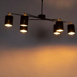 Moderne Hängelampe schwarz verstellbar 6-flammig – Lofty