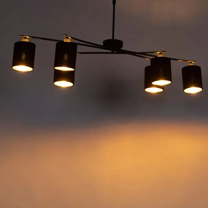 Moderne Hängelampe schwarz verstellbar 6-flammig – Lofty