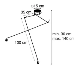 Moderne Hängelampe schwarz ohne Lampenschirm - Blitz II