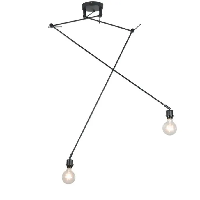 Moderne Hängelampe schwarz ohne Lampenschirm - Blitz II
