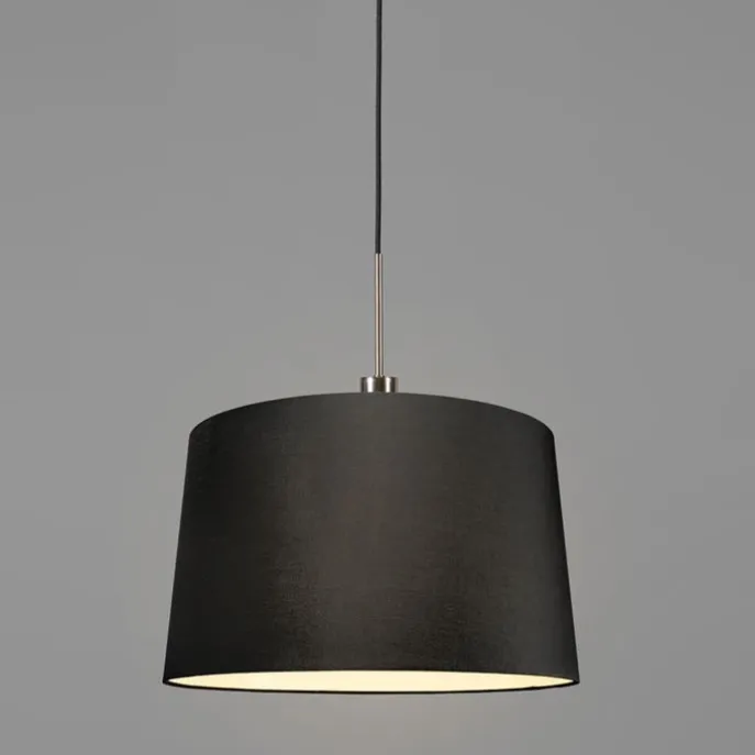 Moderne Hängelampe Stahl mit Schirm 45 cm schwarz - Combi 1
