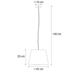 Moderne Hängelampe Stahl mit Schirm 45 cm taupe - Cappo 1