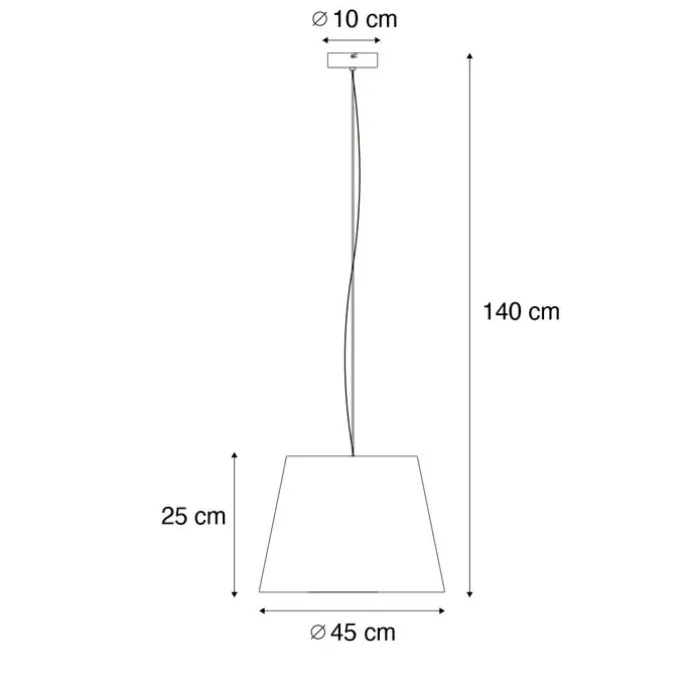 Moderne Hängelampe Stahl mit Schirm 45 cm taupe - Cappo 1