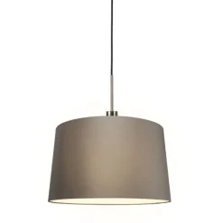 Moderne Hängelampe Stahl mit Schirm 45 cm Taupe - Combi 1