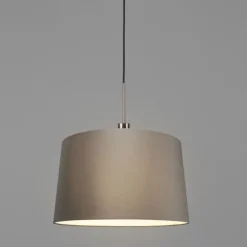 Moderne Hängelampe Stahl mit Schirm 45 cm Taupe - Combi 1