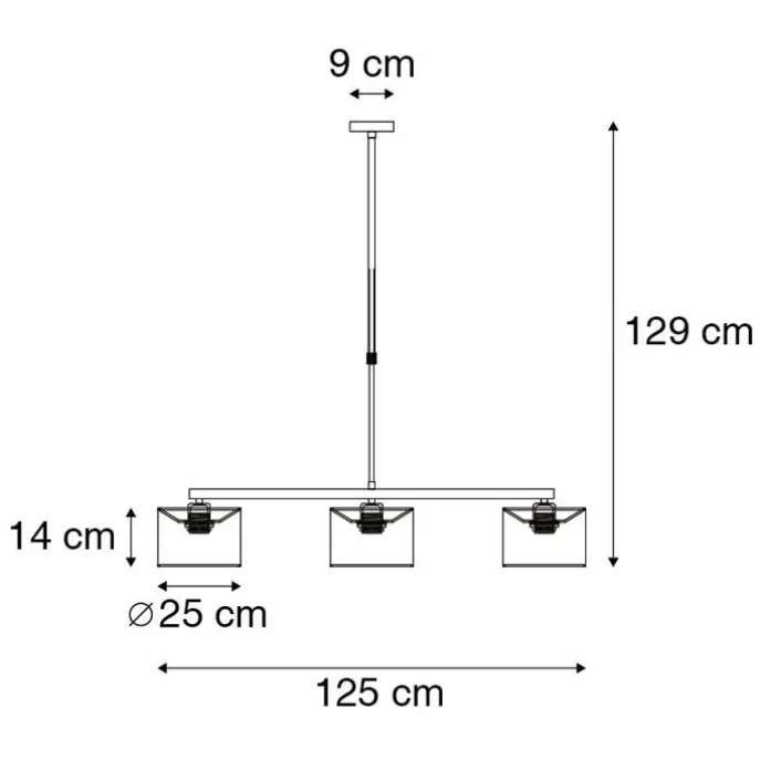 Moderne Hängelampe Stahl mit weißen Schirmen 3-flammig - VT