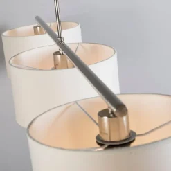 Moderne Hängelampe Stahl mit weißen Schirmen 3-flammig - VT