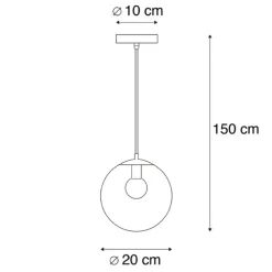 Moderne Hängelampe transparent 20 cm - Pallon