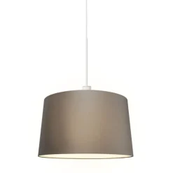 Moderne Hängelampe weiß mit Schirm 45 cm taupe - Combi 1