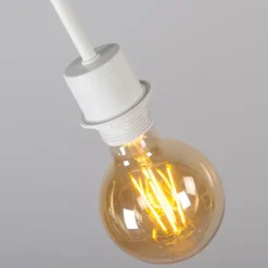 Moderne Hängelampe weiß mit Schirm 45 cm taupe - Combi 1