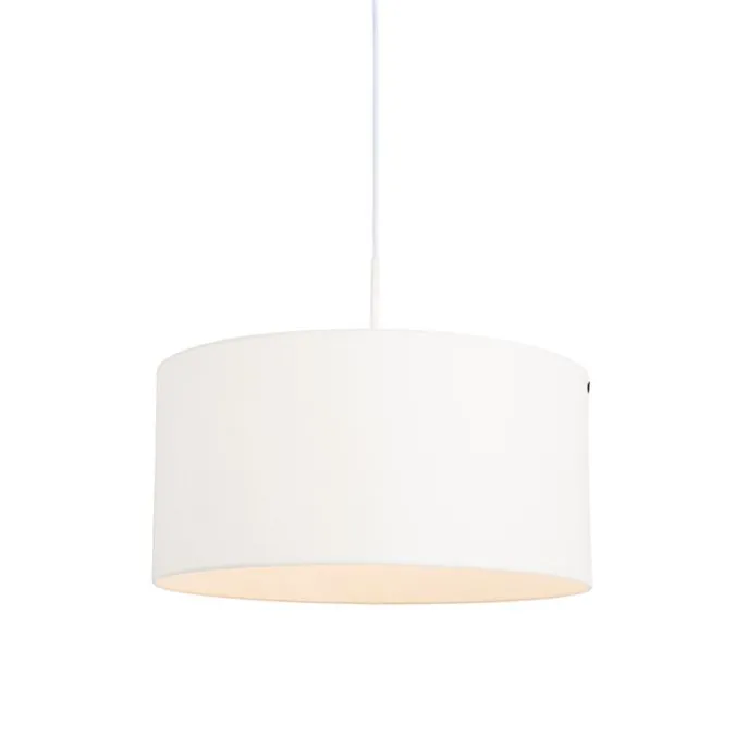 Moderne Hängelampe weiß mit weißem Schirm 50 cm - Combi 1