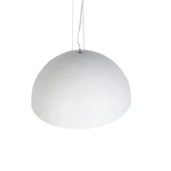 Moderne Hängelampe Weiß mit Silber 70cm - Magna