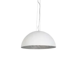 Moderne Hängelampe Weiß mit Silber 70cm - Magna