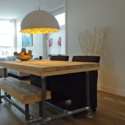 Moderne Hängelampe Weiß mit Silber 70cm - Magna