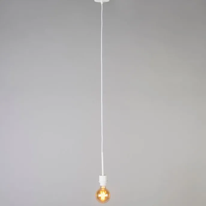 Moderne Hängelampe weiß mit Schirm 45 cm schwarz - Combi 1