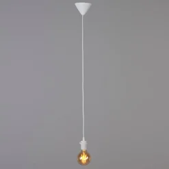 Moderne Hängelampe weiß mit schwarzem Lampenschirm 45 cm - Pendel