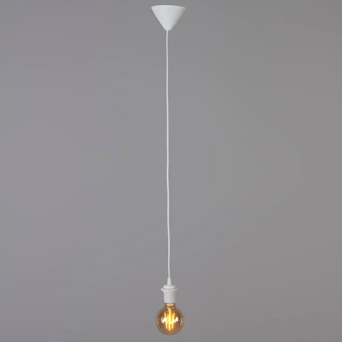 Moderne Hängelampe weiß mit schwarzem Lampenschirm 45 cm - Pendel