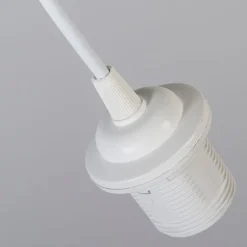 Moderne Hängelampe weiß mit schwarzem Lampenschirm 45 cm - Pendel