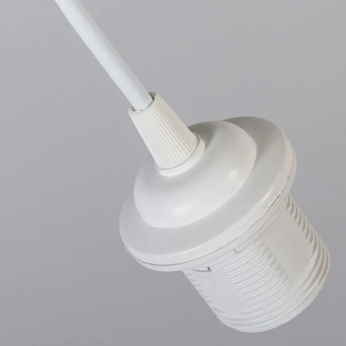 Moderne Hängelampe weiß mit schwarzem Lampenschirm 45 cm - Pendel