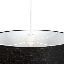 Moderne Hängelampe weiß mit schwarzem Schirm 50 cm - Combi 1