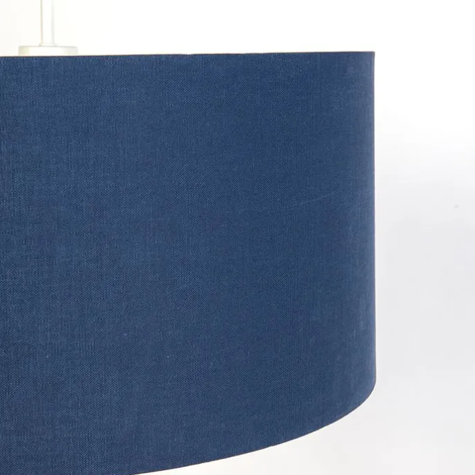 Moderne Hängelampe weiß mit antikblauem Schirm 50 cm - Combi 1