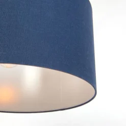 Moderne Hängelampe weiß mit antikblauem Schirm 50 cm - Combi 1