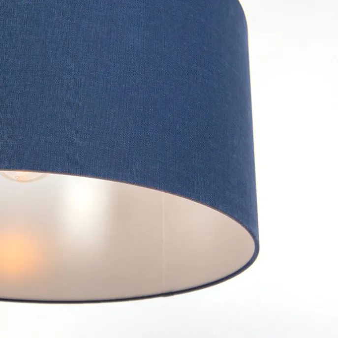 Moderne Hängelampe weiß mit antikblauem Schirm 50 cm - Combi 1