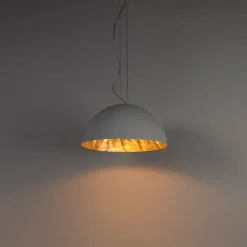 Moderne Hängelampe weiß mit Silber 50cm - Magna