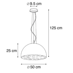Moderne Hängelampe weiß mit Silber 50cm - Magna