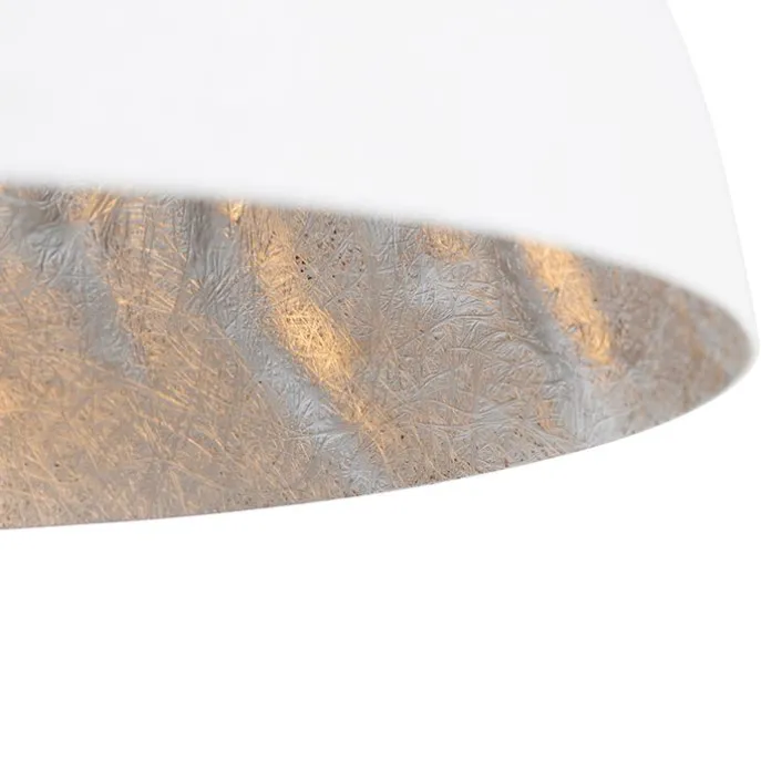 Moderne Hängelampe weiß mit Silber 50cm - Magna