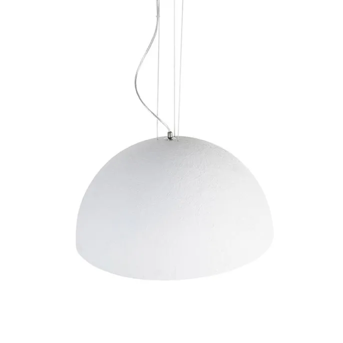 Moderne Hängelampe weiß mit Silber 50cm - Magna