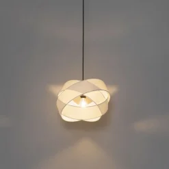 Moderne Hängelampe Weiß mit Schwarz - Cloth