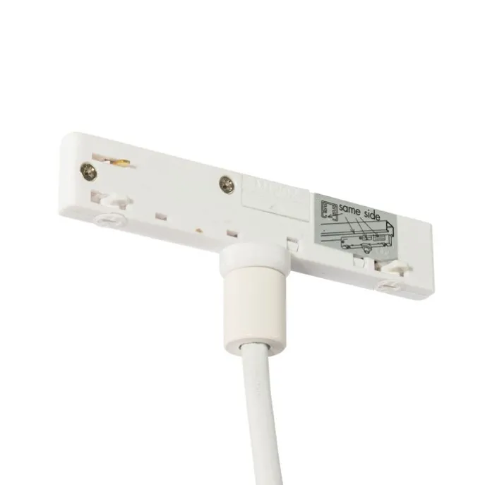 Moderne Hängelampe Weiß und Beige für 1-phasiges Schienensystem - Slimline Keno