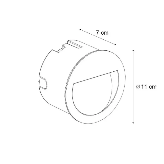 Moderne LED-Wandeinbauleuchte schwarz IP65 - Gem