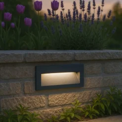 Moderne LED-Wandeinbauleuchte schwarz 16cm inkl. LED IP65 - Mert