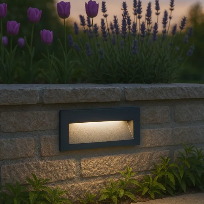 Moderne LED-Wandeinbauleuchte schwarz 16cm inkl. LED IP65 - Mert