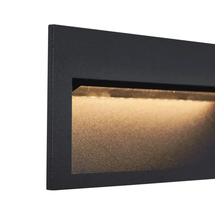 Moderne LED-Wandeinbauleuchte schwarz 16cm inkl. LED IP65 - Mert