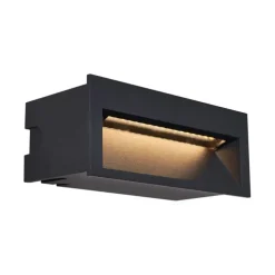 Moderne LED-Wandeinbauleuchte schwarz 16cm inkl. LED IP65 - Mert