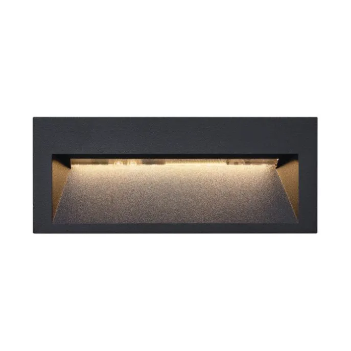 Moderne LED-Wandeinbauleuchte schwarz 16cm inkl. LED IP65 - Mert