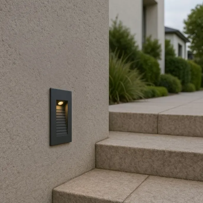 Moderne LED-Wandeinbauleuchte Schwarz 7cm inkl. LED IP65 - Trem