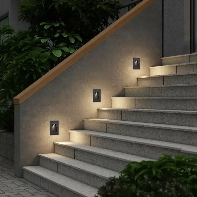 Moderne LED-Wandeinbauleuchte Schwarz 7cm inkl. LED IP65 - Trem