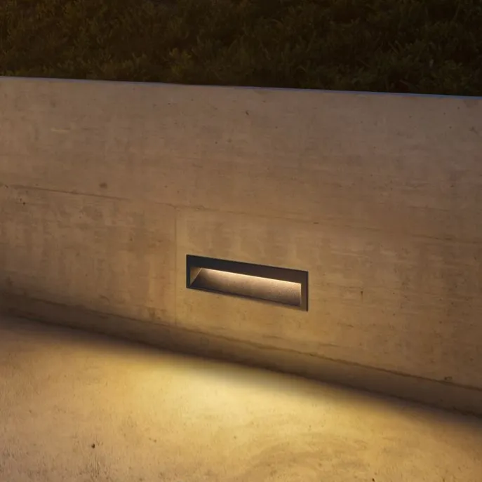 Moderne LED-Wandeinbauleuchte Schwarz 28cm inkl. LED IP65 - Mert