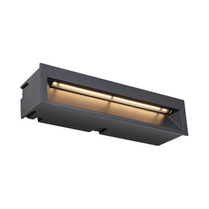 Moderne LED-Wandeinbauleuchte Schwarz 28cm inkl. LED IP65 - Mert