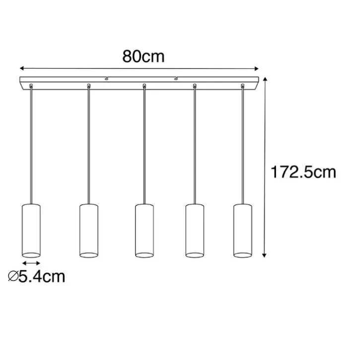 Moderne Messing-Hängelampe 5-flammig - Jeana