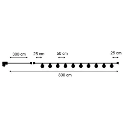 Moderne Outdoor-Lichterkette 8m inkl. LED 10-Licht - Aurora