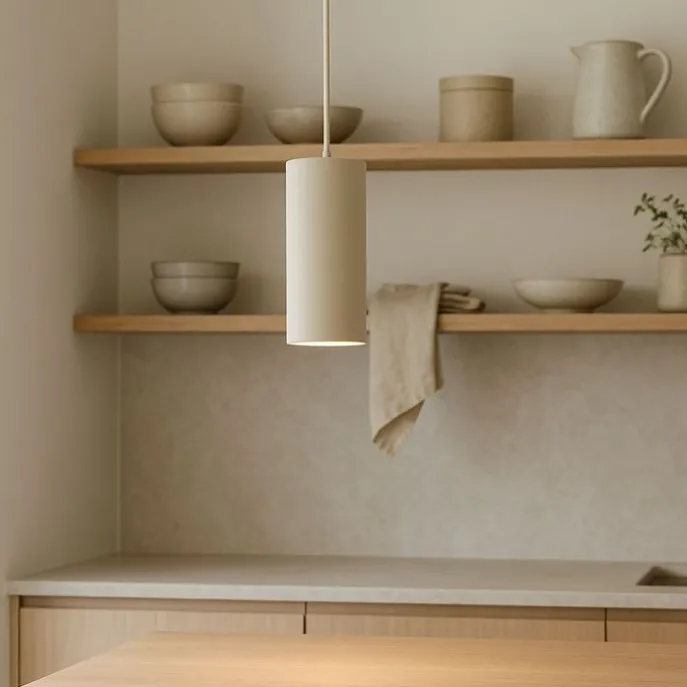 Moderne Pendelleuchte Beige GU10 50mm rund - Tubo