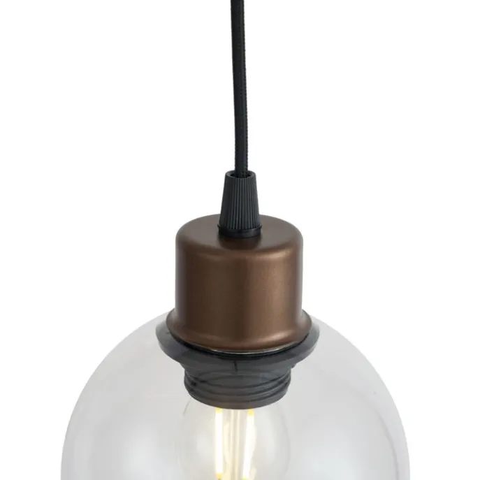 Moderne Pendelleuchte Bronze mit Klarglas für 1-Phasen-Schienensystem - Iconic Lava